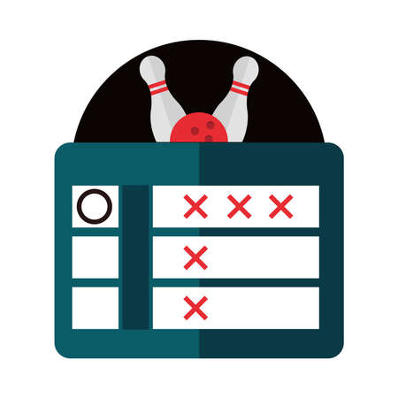 bowling score board tournament game recreational sport flat icon design vector illustrationのイラスト素材