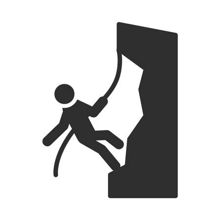 extreme sport climbing active lifestyle silhouette icon design vector illustrationのイラスト素材