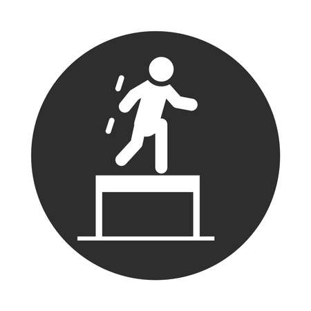extreme sport obstacle course active lifestyle block and flat icon vector illustrationのイラスト素材