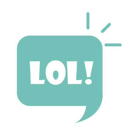 slang bubbles lol text over white background, flat icon design vector illustration