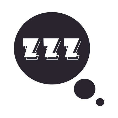 slang bubbles, zzz round sticker over white background, silhouette icon style vector illustrationのイラスト素材