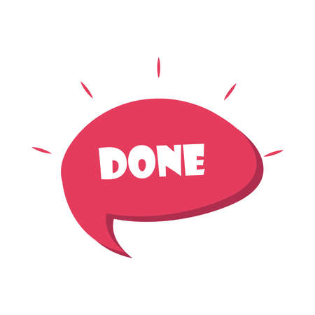 slang bubbles, talk bubble done word over white background, flat icon design vector illustrationのイラスト素材