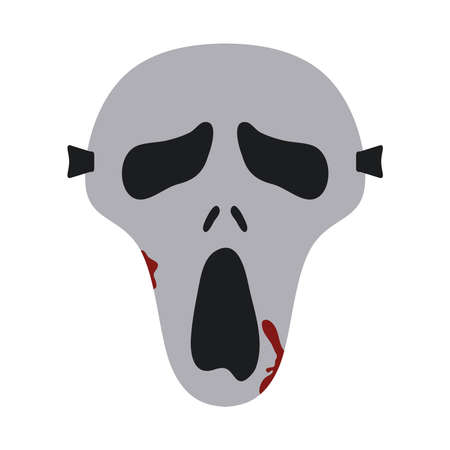 happy halloween, scary mask costume trick or treat party celebration flat icon vector illustrationのイラスト素材