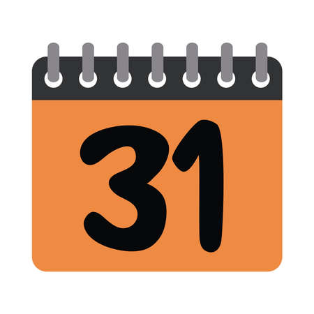 happy halloween, calendar date trick or treat party celebration flat icon vector illustrationのイラスト素材