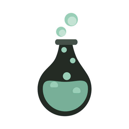 happy halloween, potion flask spell horror trick or treat party celebration flat icon design vector illustrationのイラスト素材