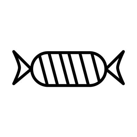 striped candy sweet hard confetionery line icon design vector illustrationのイラスト素材
