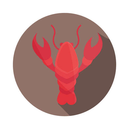 marine crustacean seafood lobster block and flat icon vector illustrationのイラスト素材