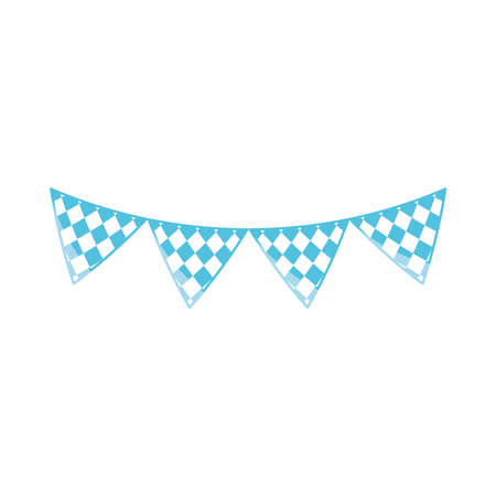 oktoberfest beer festival, checkered pennants decoration celebration german traditional design vector illustrationのイラスト素材