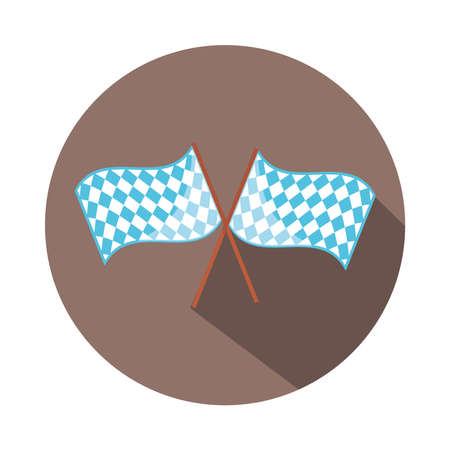 oktoberfest beer festival, crossed checkered flags celebration german traditional block and flat icon vector illustrationのイラスト素材