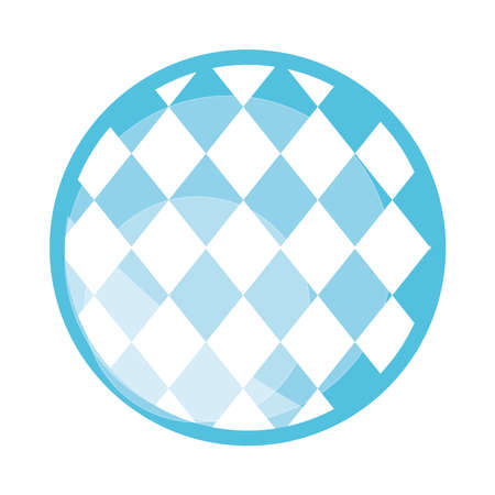 traditional blue checkered pattern flat icon design vector illustrationのイラスト素材