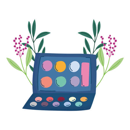makeup cosmetics product fashion beauty eyeshadow palette vector illustrationのイラスト素材