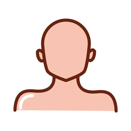 human body profile anatomy organ health line and fill icon vector illustrationのイラスト素材