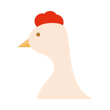 cartoon hen bird farm cartoon flat icon style vector illustrationのイラスト素材