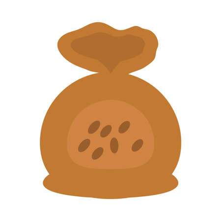 sack with seeds agriculture work equipment farm cartoon flat icon style vector illustrationのイラスト素材