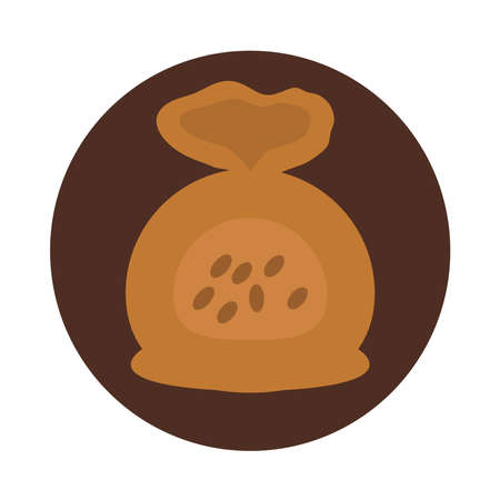 sack with seeds agriculture work equipment farm cartoon block and flat icon vector illustrationのイラスト素材