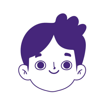 cartoon avatar face boy smiling expression isolated icon vector illustrationのイラスト素材