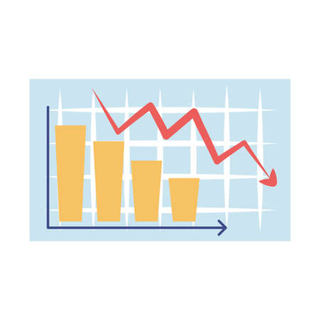 bankruptcy downward arrow chart bank business financial crisis vector illustrationのイラスト素材