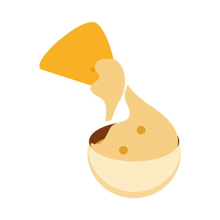 mexican nacho cheese cream food flat icon vector illustrationのイラスト素材