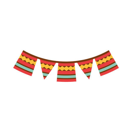 mexican decoration celebration pennants festival flat icon vector illustrationのイラスト素材