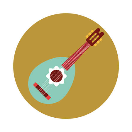 mexico string instrument musical celebration festival national block and flat icon vector illustrationのイラスト素材