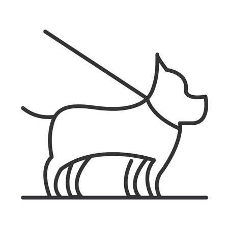 pet dog with leash linear icon design vector illustrationのイラスト素材