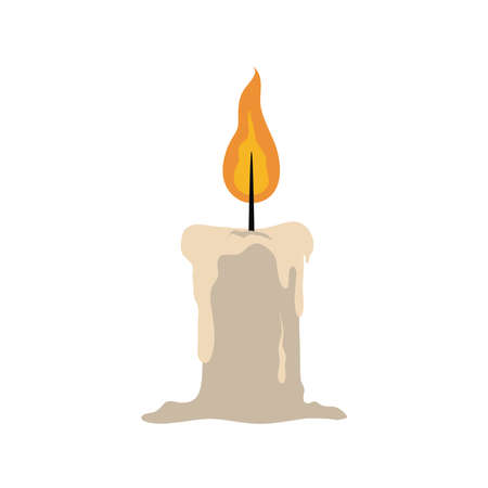 burning candle flame hot celebration flat icon style vector illustrationのイラスト素材