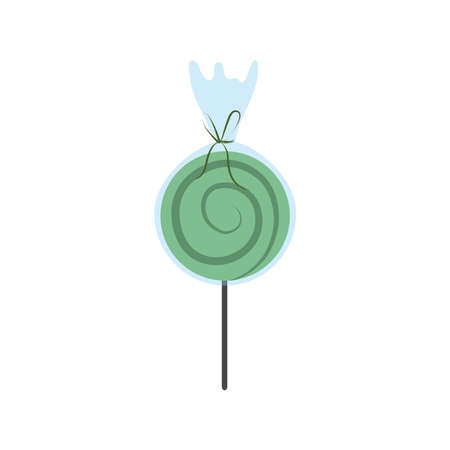 wrapped candy in stick celebration flat icon style vector illustrationのイラスト素材