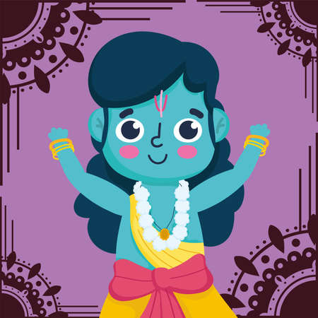 happy dussehra festival of india, lord rama traditional religious indian event vector illustrationのイラスト素材