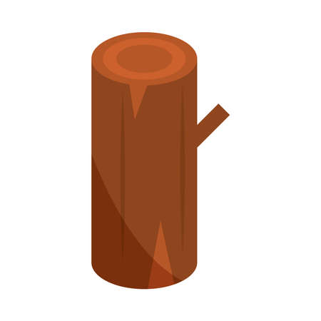 wood trunk forest tree vector illustration flat icon with shadowのイラスト素材