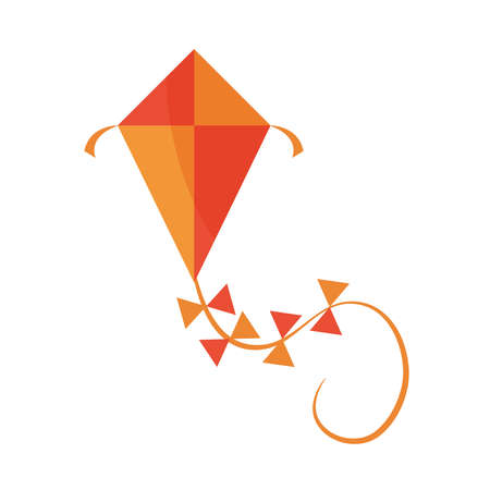 kite toy wind string vector illustration flat icon with shadowのイラスト素材
