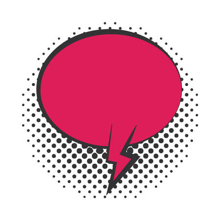 pop art speech bubble advert banner, halftone style flat design white background vector illustrationのイラスト素材