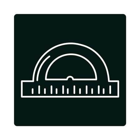 back to school, geometry protractor supply elementary education block and line icon vector illustrationのイラスト素材