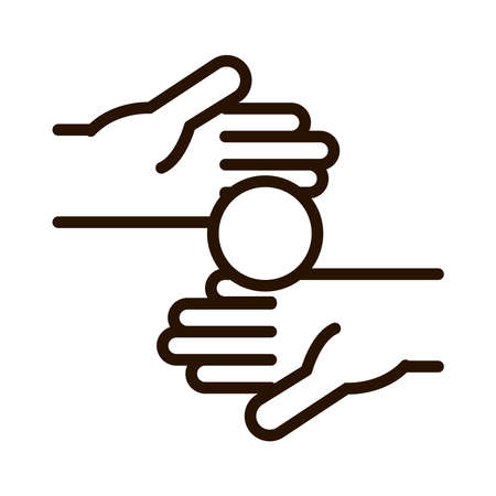 hand with money giving love charity donation line icon vector illustrationのイラスト素材