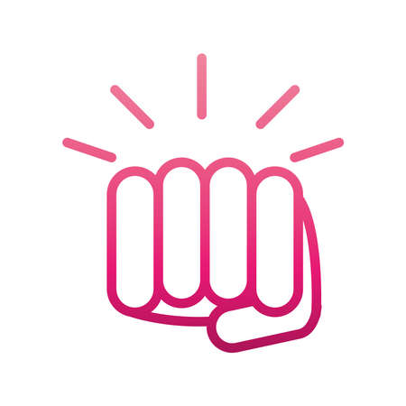 feminism movement icon, strong hand, female rights gradient style vector illustrationのイラスト素材