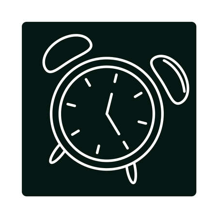 alarm clock time block and line icon vector illustrationのイラスト素材