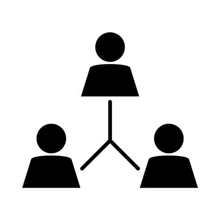 together, company organization teamwork pictogram, silhouette style vector illustrationのイラスト素材