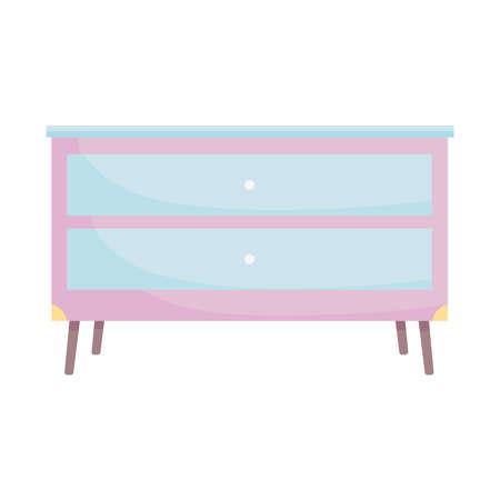 drawers furniture decoration isolated design white background vector illustrationのイラスト素材