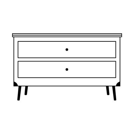 drawers furniture decoration isolated icon line style vector illustrationのイラスト素材