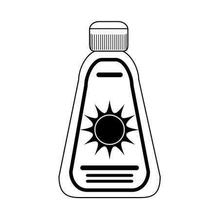 sunblock bottle lotion protection line icon style vector illustrationのイラスト素材