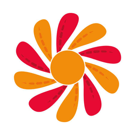 abstract floral flower decoration ornament icon flat style vector illustrationのイラスト素材