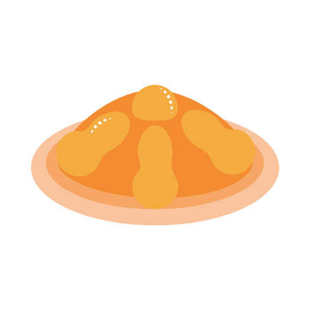 nachos with cream cheese food icon flat style vector illustrationのイラスト素材