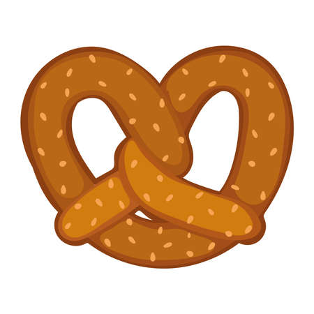 pretzel dessert snack isolated icon over white background vector illustrationのイラスト素材