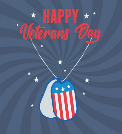 happy veterans day, tags military id, US military armed forces soldier vector illustrationのイラスト素材