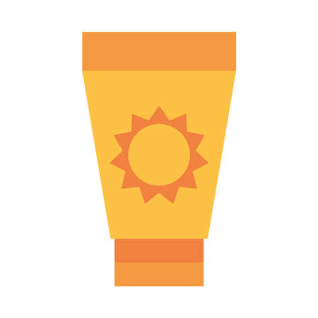 sunblock bottle lotion protection flat icon style vector illustrationのイラスト素材
