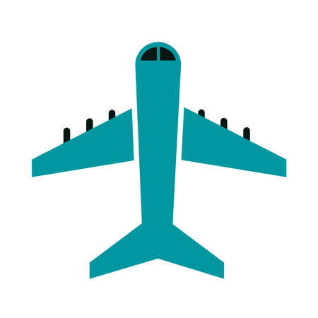 summer vacation travel, airplane transport commercial tourism flat icon style vector illustrationのイラスト素材