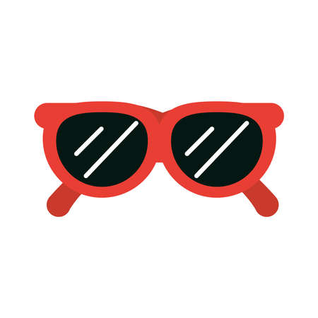 summer vacation travel, sunglasses accessory fashion, flat icon style vector illustration