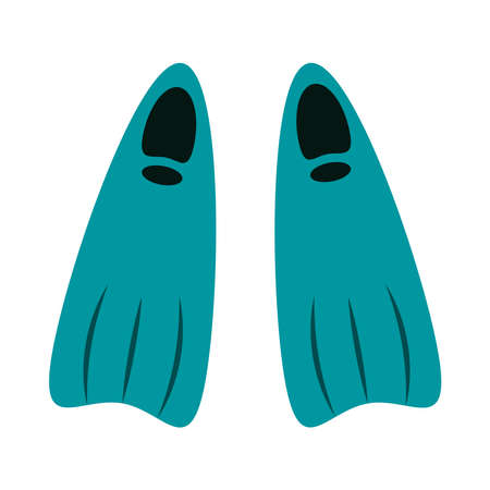 flippers for diving sport or recreation equipment flat icon style vector illustrationのイラスト素材