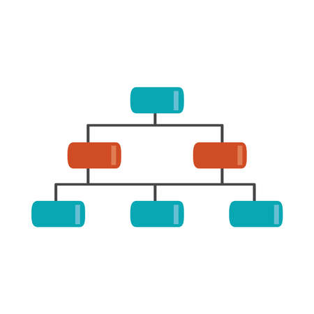 data analysis, organization chart corporate vector illustration flat iconのイラスト素材