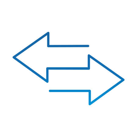 arrows different direction guide, gradient blue line icon vector illustrationのイラスト素材