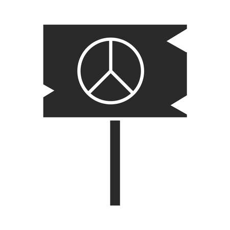 international human rights day placard with peace sign vector illustration silhouette icon styleのイラスト素材